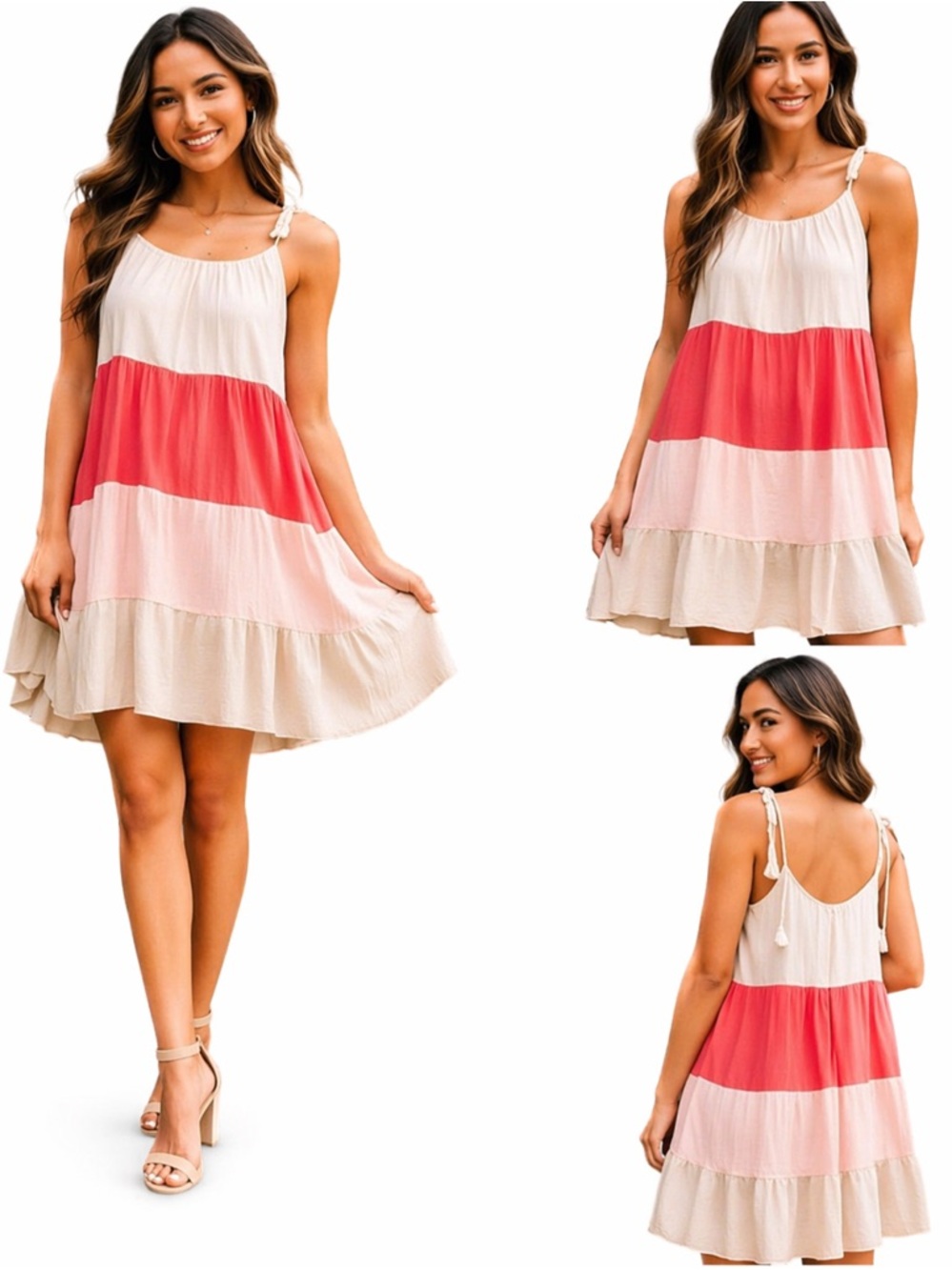 Baevely‎ Tiered Pink Dress – NWT – Flowy Ruffle Mini Dress – Size S/M